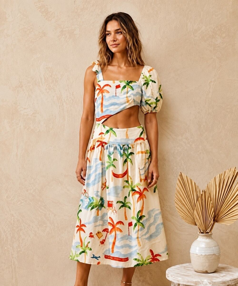 SMALL Farm Rio Copacabana Midi Dress NWT